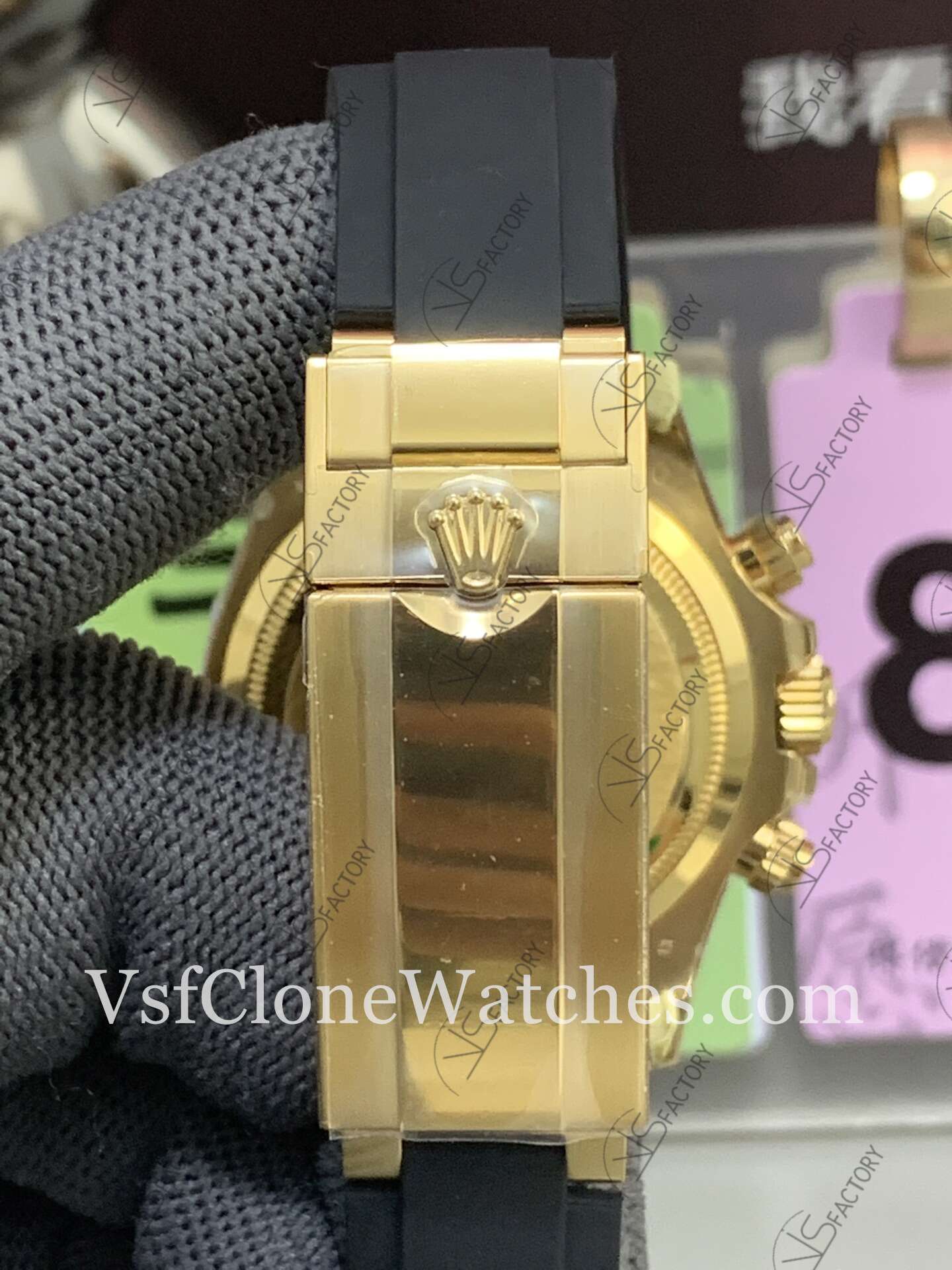 Super Clone Watches - Rolex Daytona M126518ln-0008 4131 Movement Black&Gold Dial - Image 8