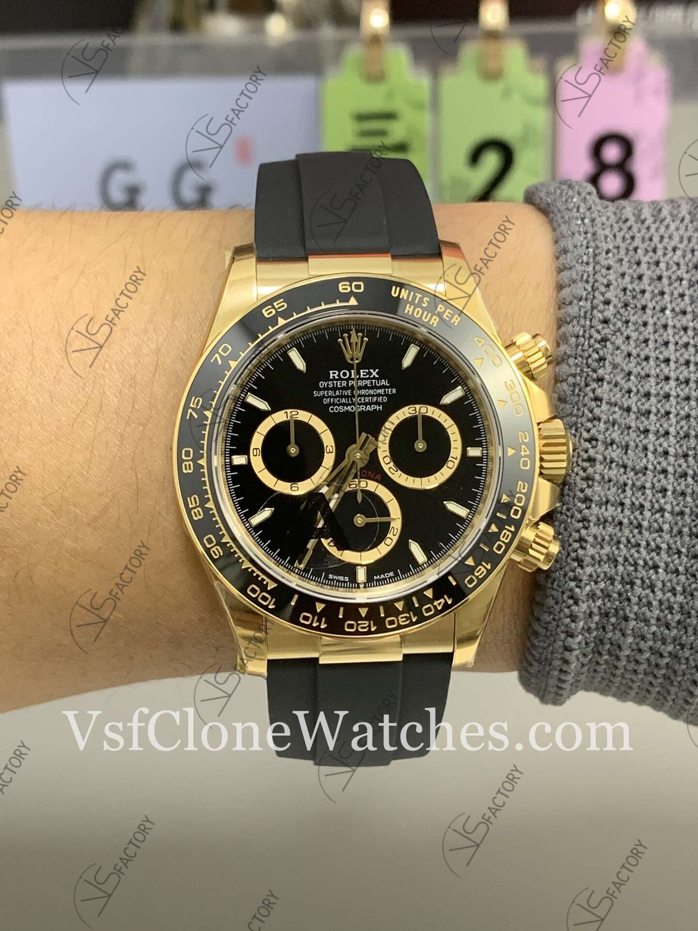 Super Clone Watches - Rolex Daytona M126518ln-0008 4131 Movement Black&Gold Dial - Image 9