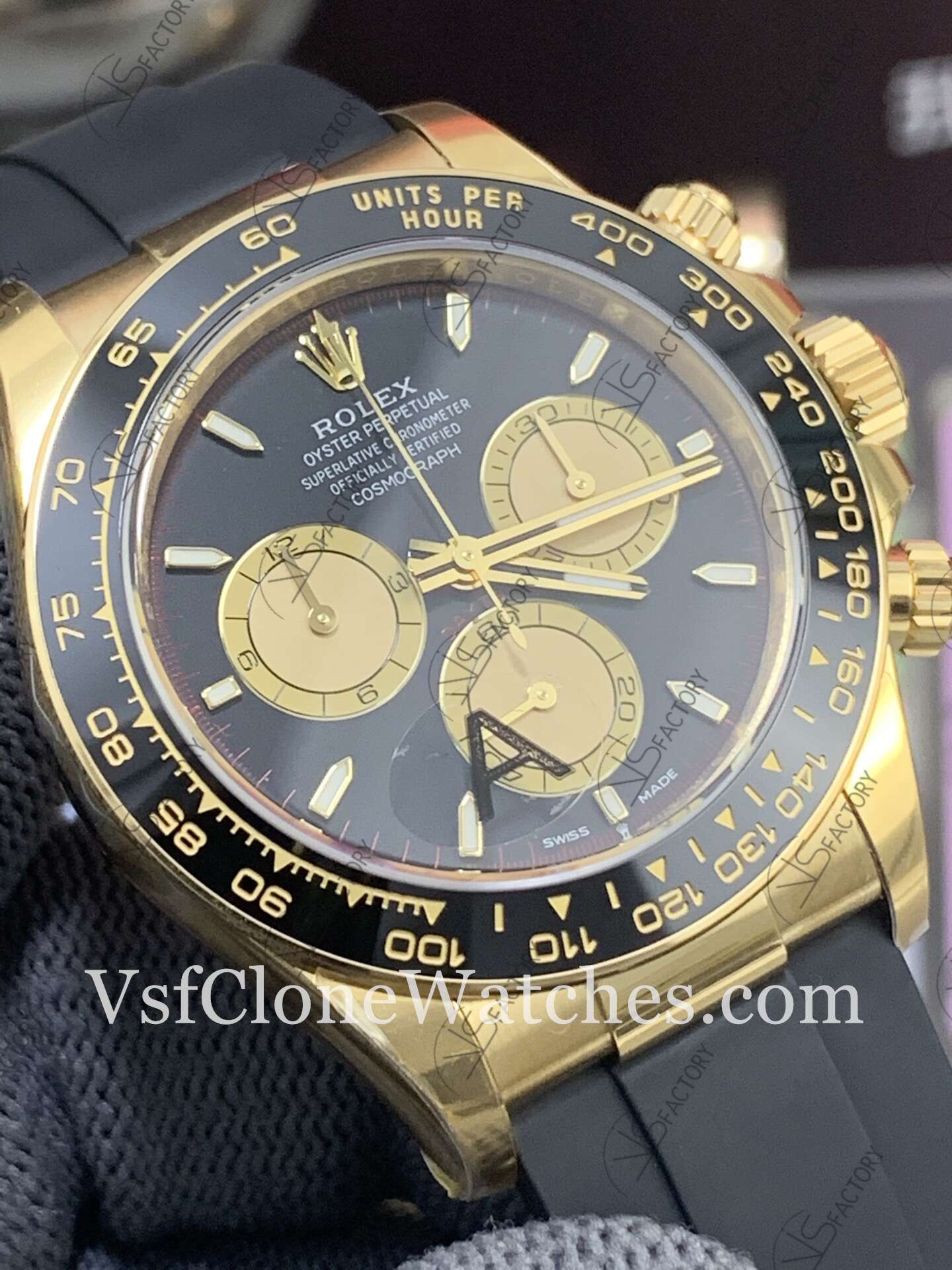 Super Clone Watches - Rolex Daytona M126518ln-0004 4131 Movement Black & Gold Dial - Image 3