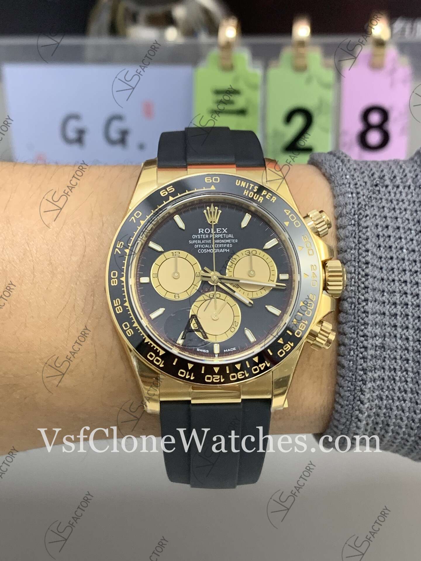 Super Clone Watches - Rolex Daytona M126518ln-0004 4131 Movement Black & Gold Dial - Image 9