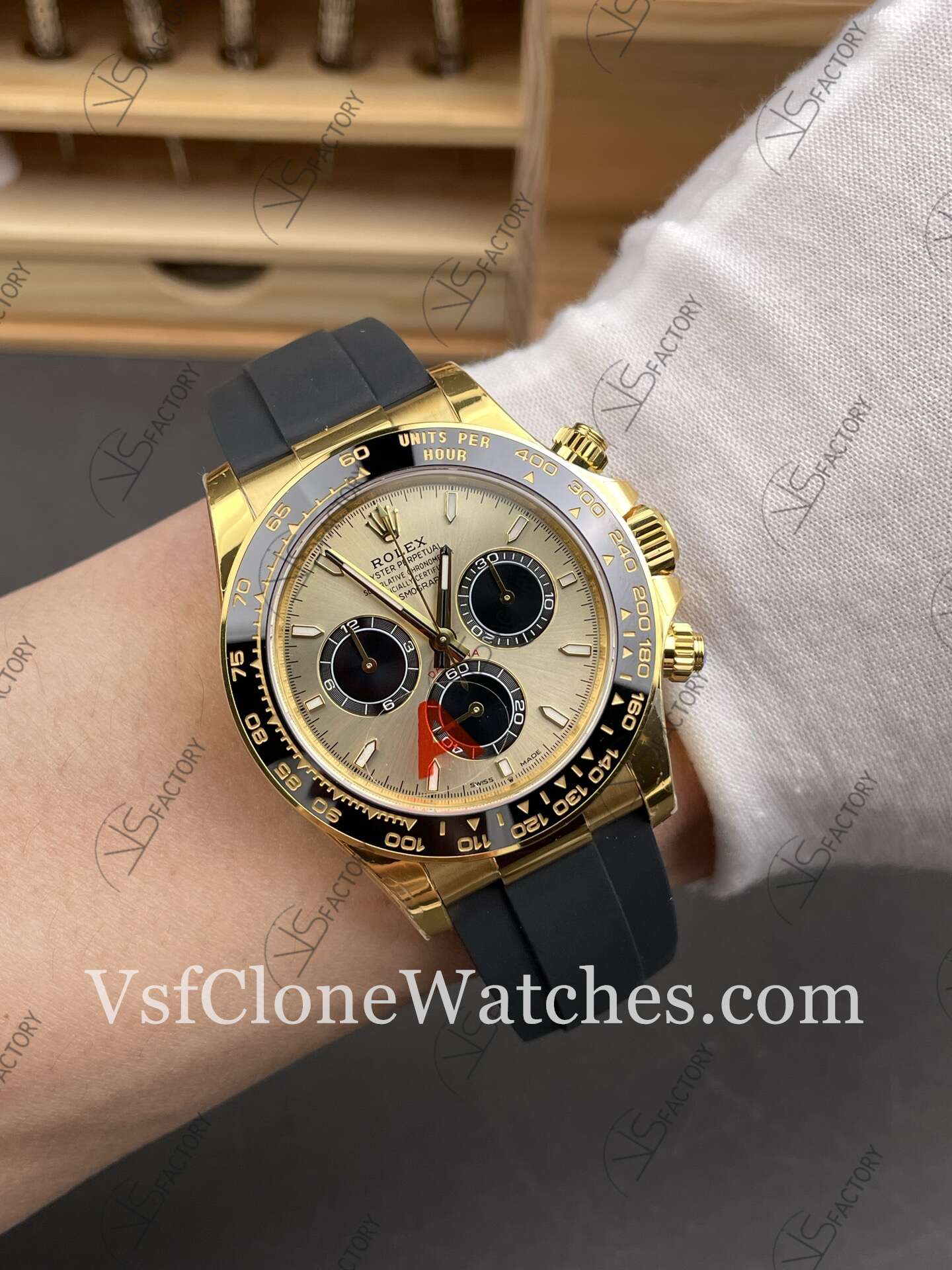 Super Clone Watches - Rolex Daytona M126518ln-0012 4131 Movement Gold & Black Dial - Image 10