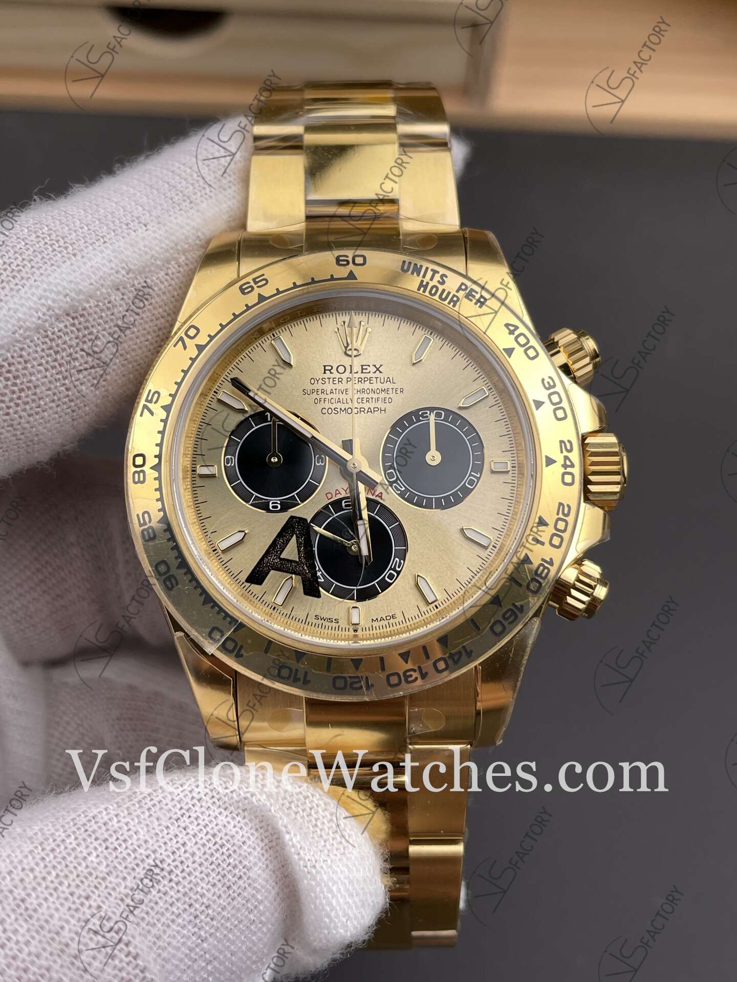 Super Clone Watches - Rolex Daytona M126508-0006 4131 Movement Gold & Black Dial - Image 2