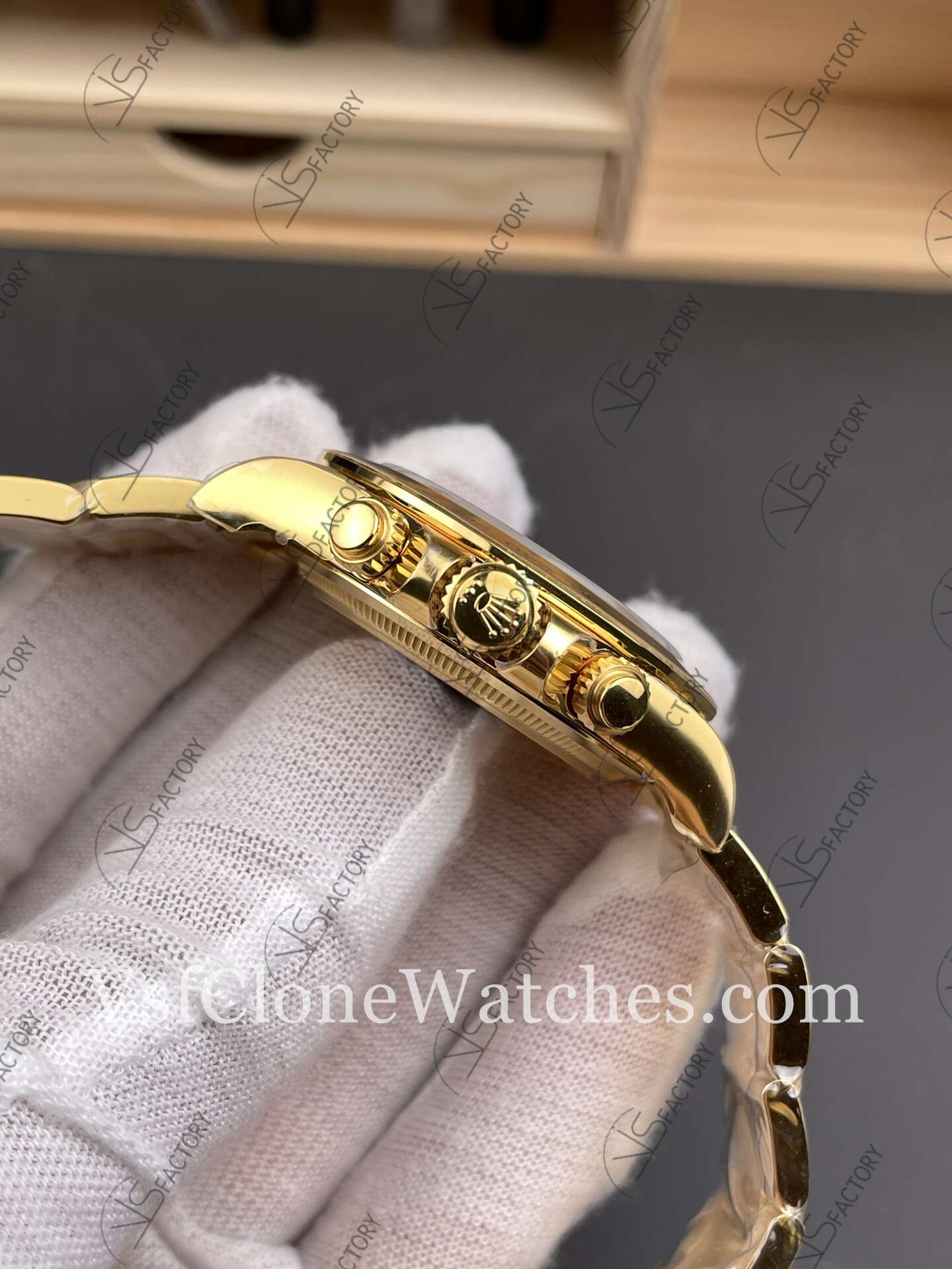Super Clone Watches - Rolex Daytona M126508-0006 4131 Movement Gold & Black Dial - Image 4