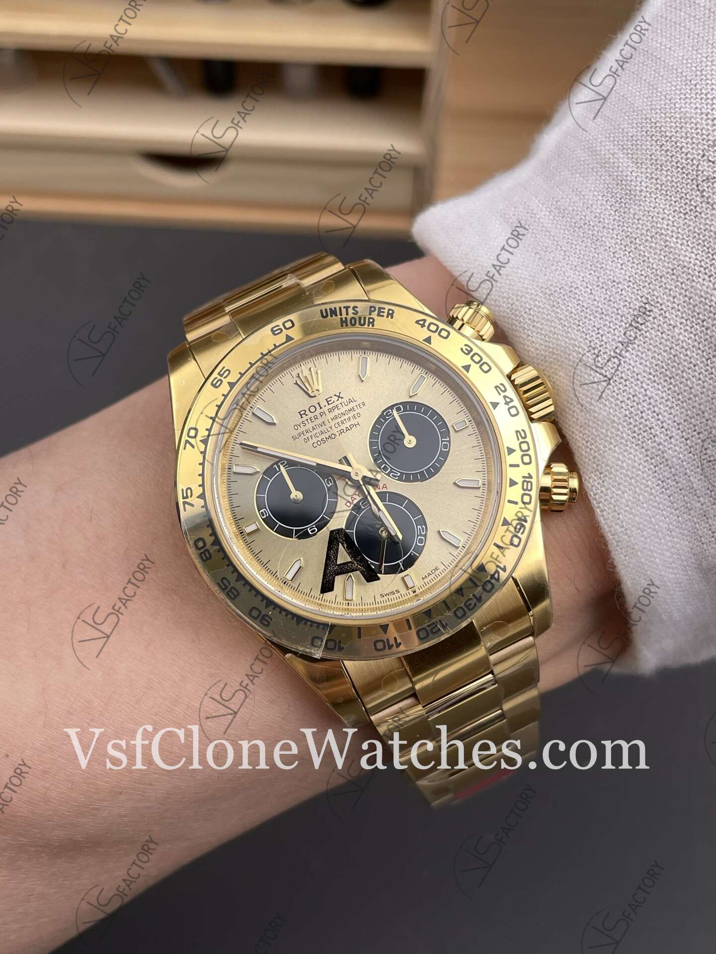 Super Clone Watches - Rolex Daytona M126508-0006 4131 Movement Gold & Black Dial - Image 9