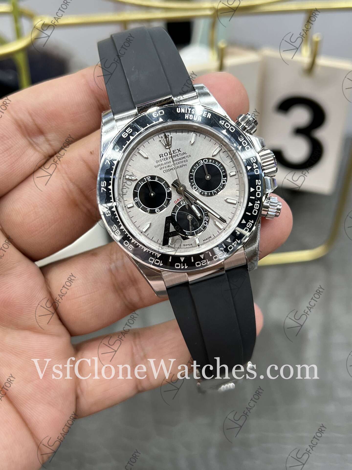 Super Clone Watches - Rolex Daytona M126519LN-0006 4131 Movement Steel & Black Dial - Image 3
