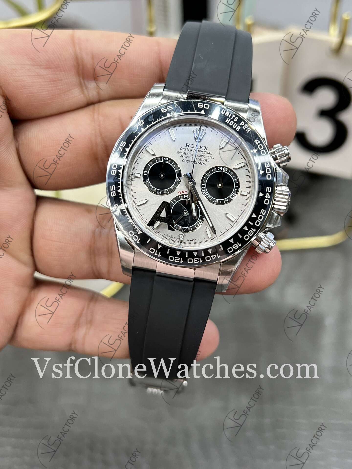 Super Clone Watches - Rolex Daytona M126519LN-0006 4131 Movement Steel & Black Dial - Image 4