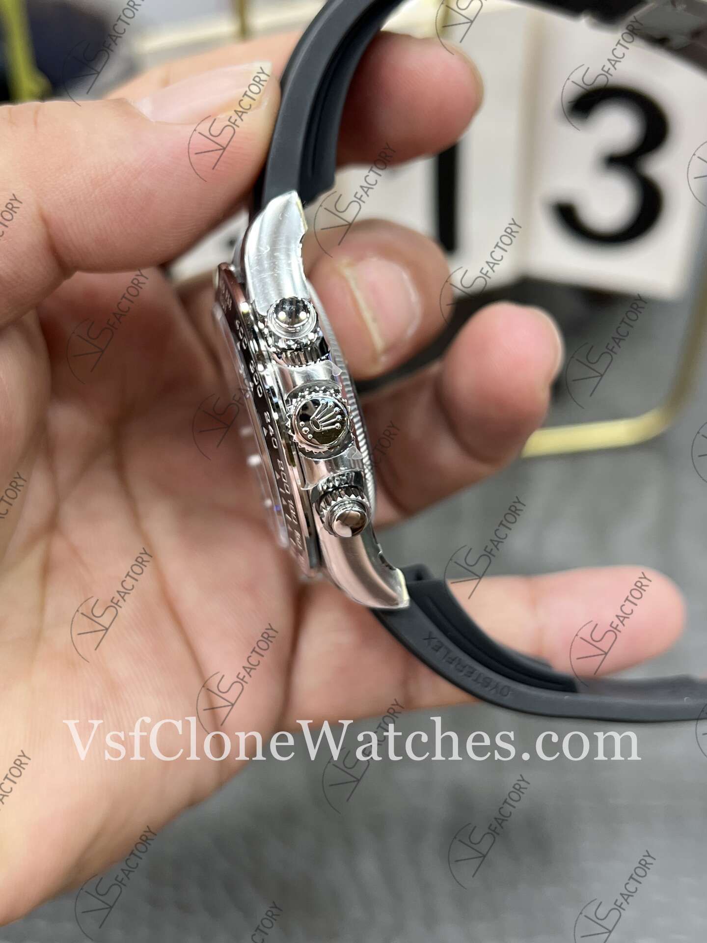 Super Clone Watches - Rolex Daytona M126519LN-0006 4131 Movement Steel & Black Dial - Image 7
