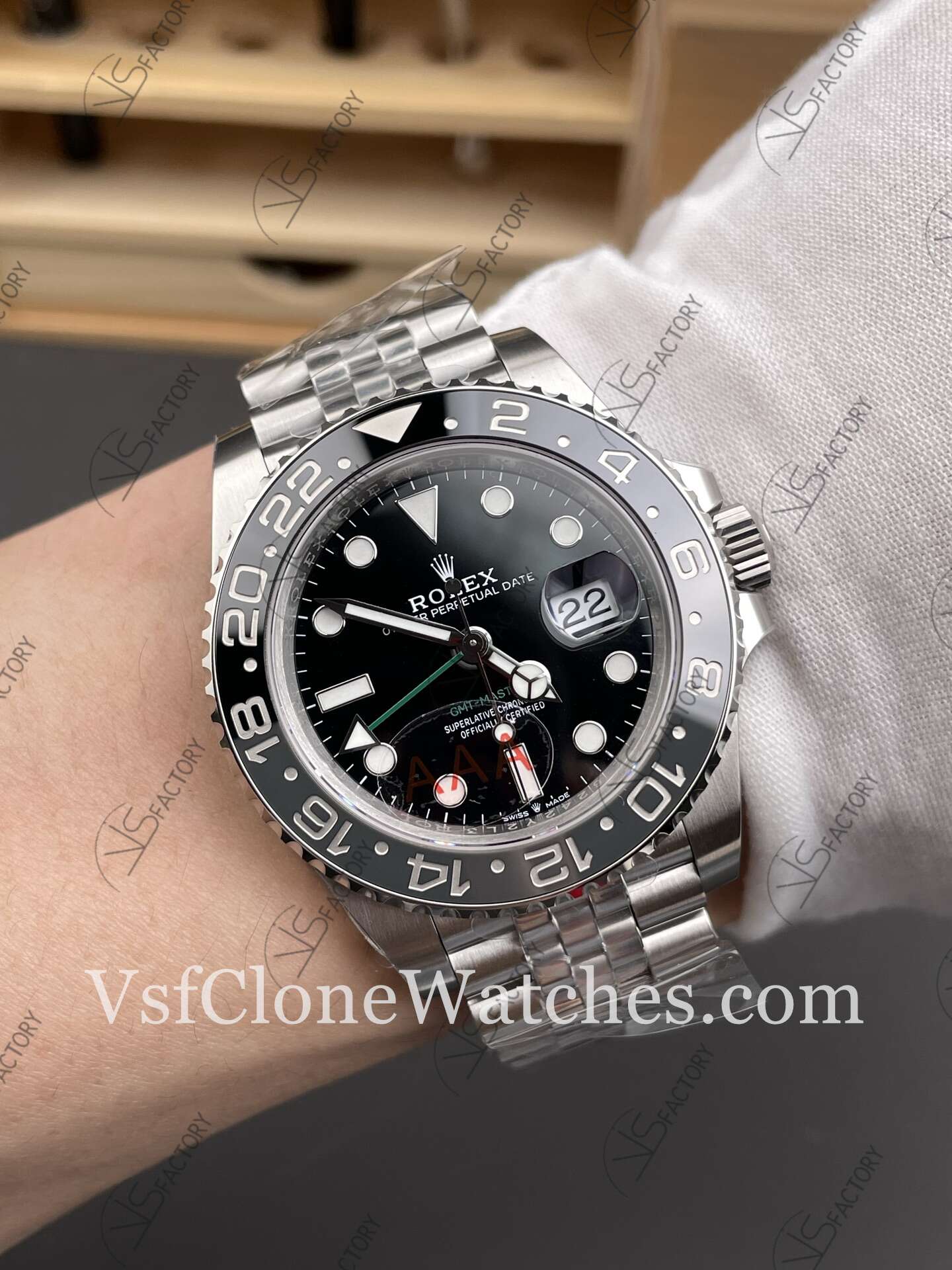 Super Clone Watches - Rolex GMT Master II M126710grnr-0003 Jubilee 3285 Movement “Bruce Wayne” Black Dial - Image 10