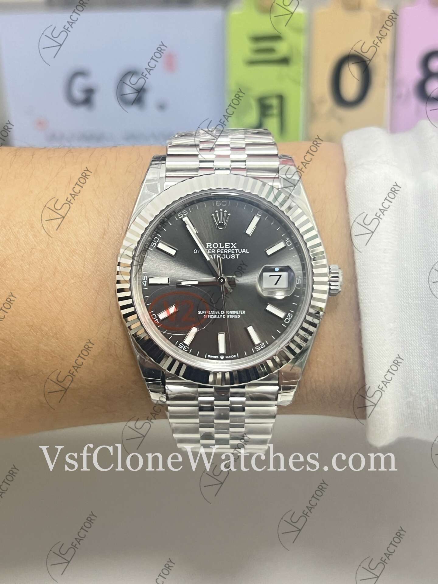 Super Clone Watches - Rolex DateJust m126334-0014 Jubilee 41MM 3235 Movement Gray Dial - Image 9