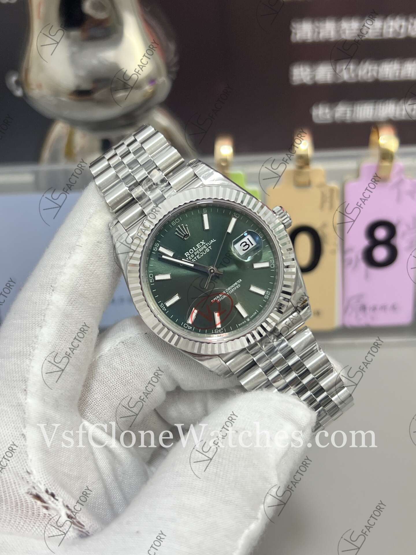 Super Clone Watches - Rolex DateJust m126334-0028 Jubilee 41MM 3235 Movement Green Dial - Image 2