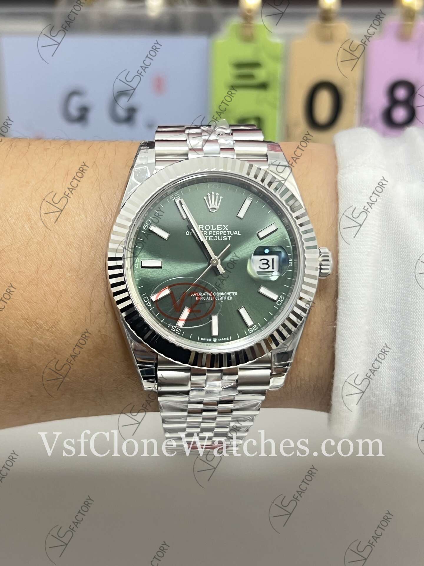 Super Clone Watches - Rolex DateJust m126334-0028 Jubilee 41MM 3235 Movement Green Dial - Image 9