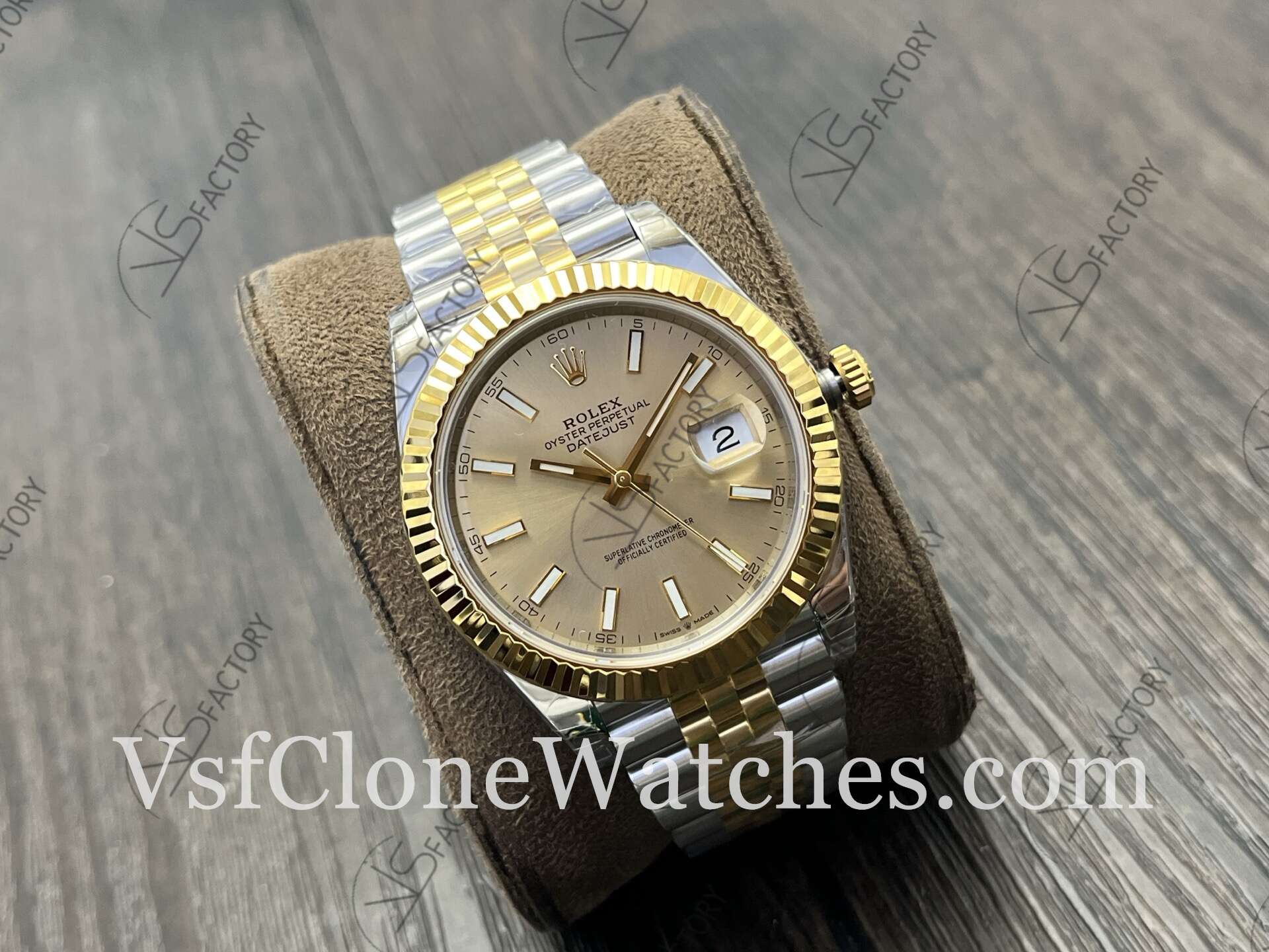 Super Clone Watches - Rolex DateJust m126333-0010 Jubilee 41MM 3235 Movement Gold Dial - Image 2