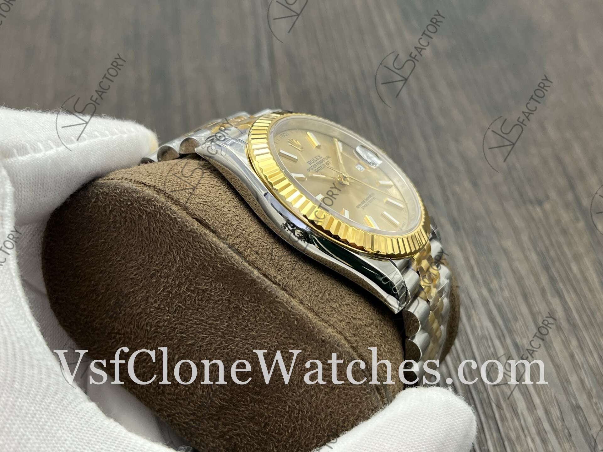 Super Clone Watches - Rolex DateJust m126333-0010 Jubilee 41MM 3235 Movement Gold Dial - Image 5
