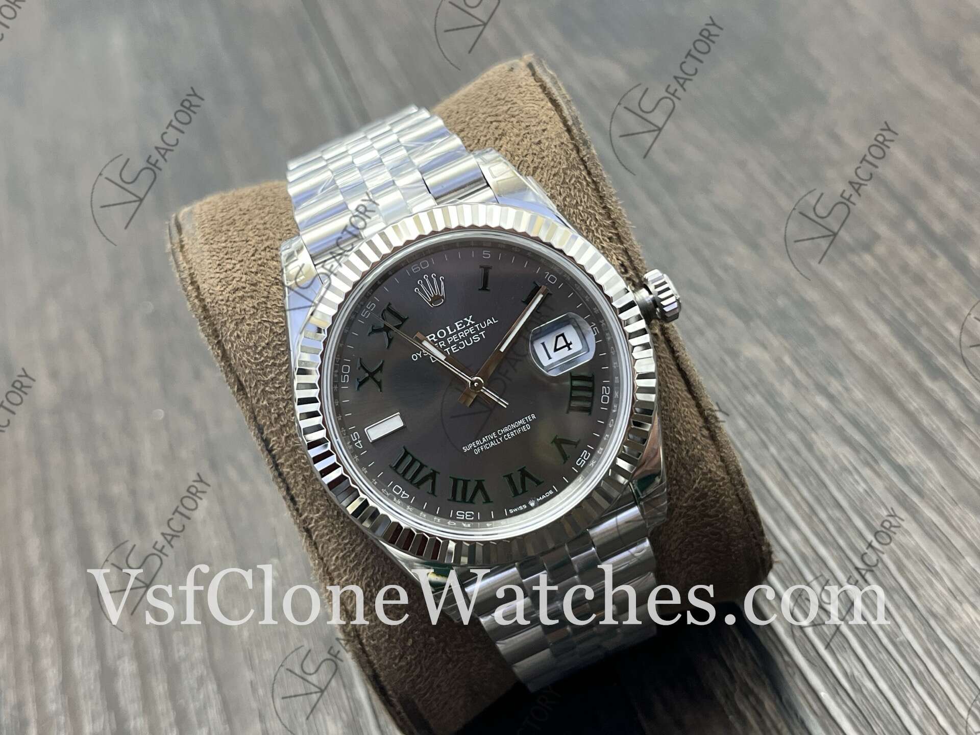 Super Clone Watches - Rolex DateJust m126334-0022 Jubilee 41MM 3235 Movement Grey Roman Dial - Image 2