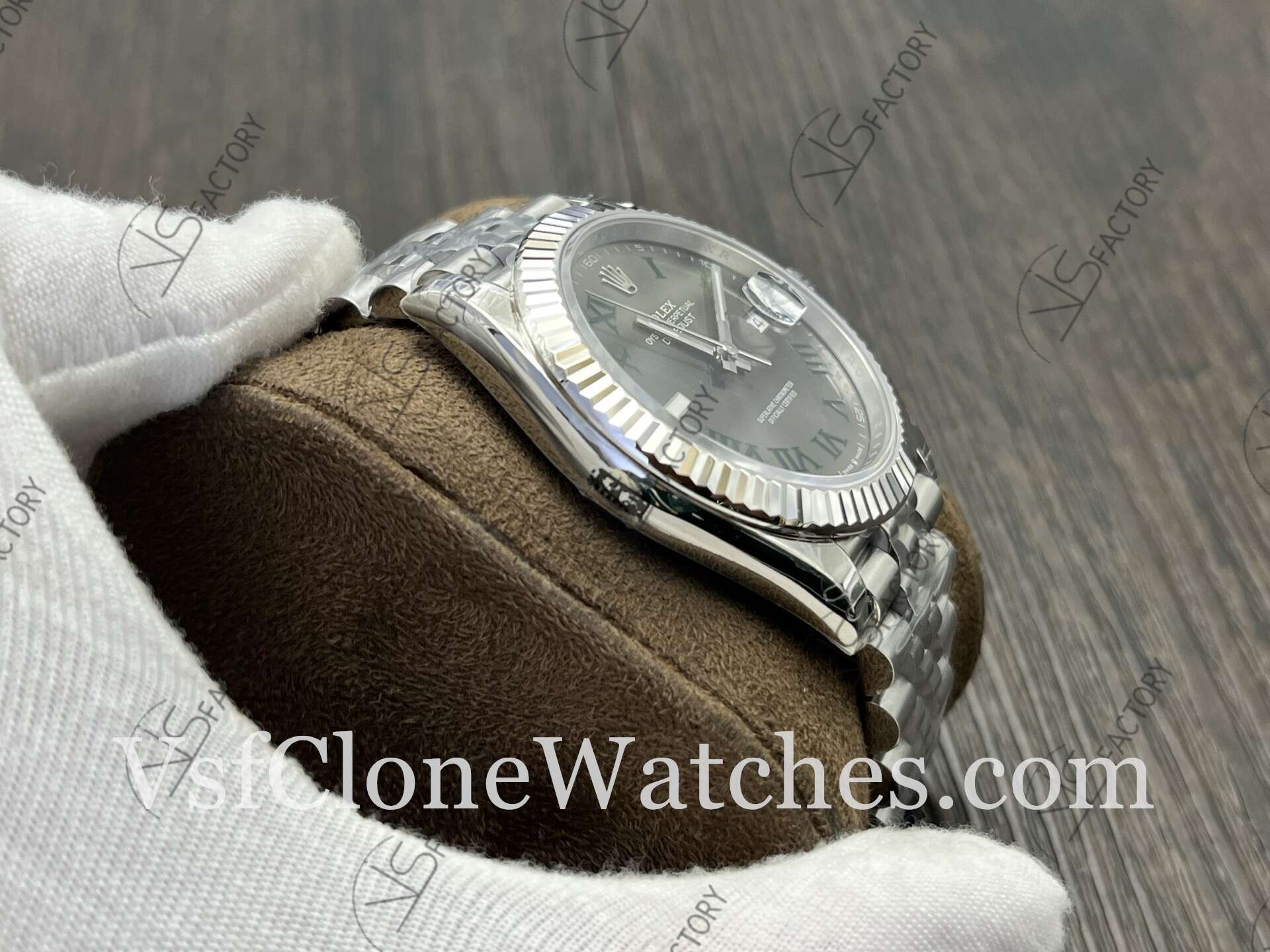 Super Clone Watches - Rolex DateJust m126334-0022 Jubilee 41MM 3235 Movement Grey Roman Dial - Image 5