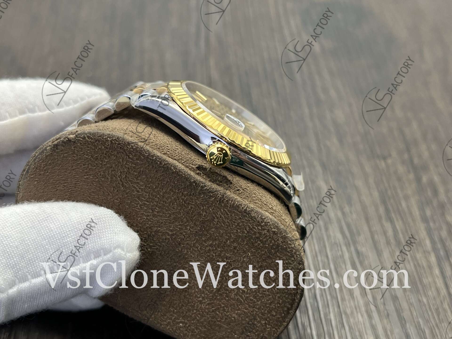 Super Clone Watches - Rolex DateJust m126333-0022 Jubilee 41MM 3235 Movement Gold Fluted Dial - Image 6