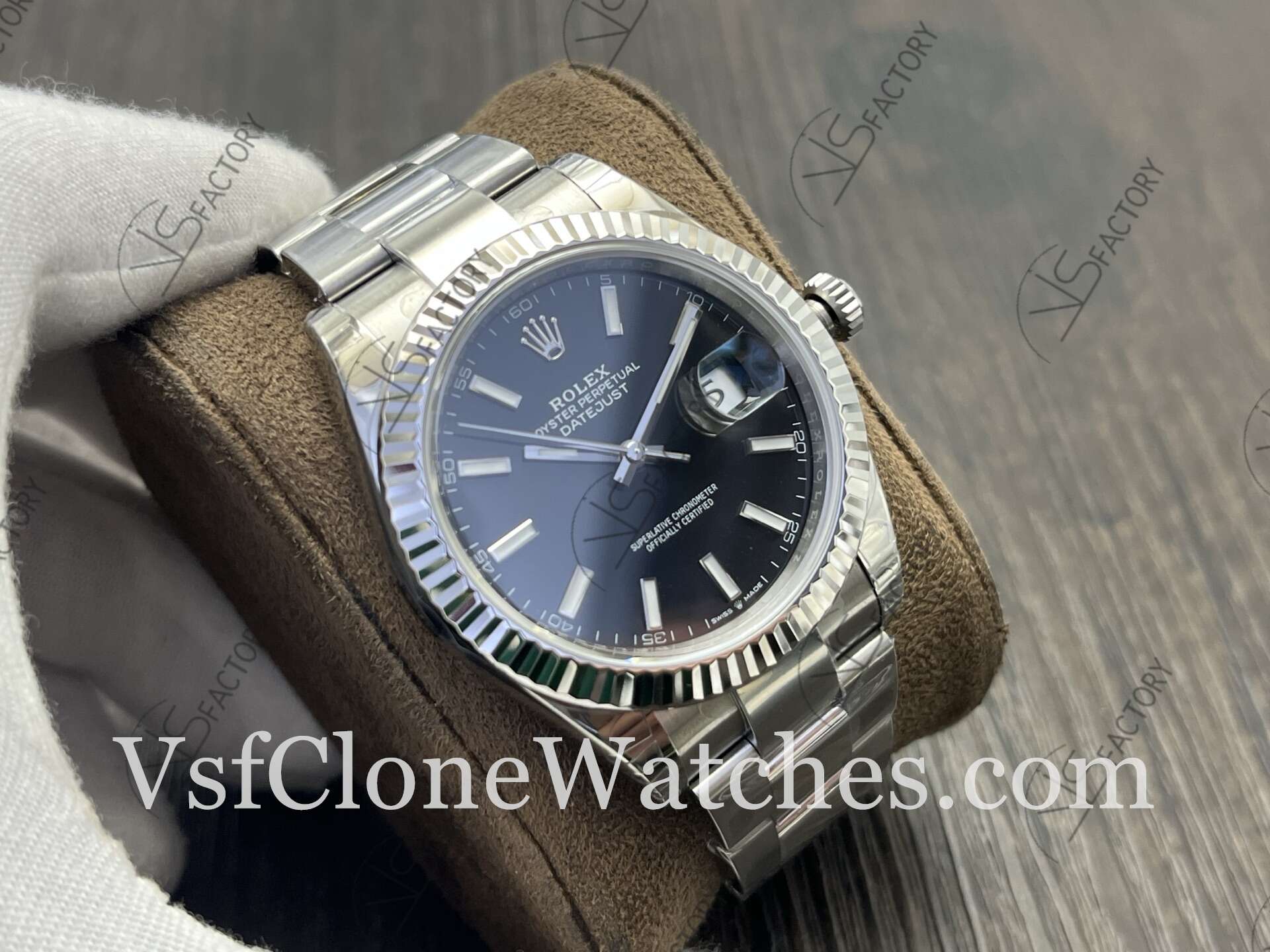 Super Clone Watches – Rolex DateJust m126334-0017 Oyster 41MM 3235 Movement Black Dial - Image 4
