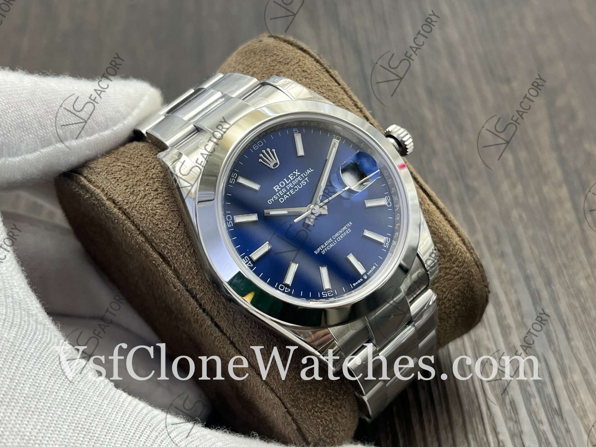 Super Clone Watches – Rolex DateJust m126300-0001 Oyster 41MM 3235 Movement Blue Dial - Image 5