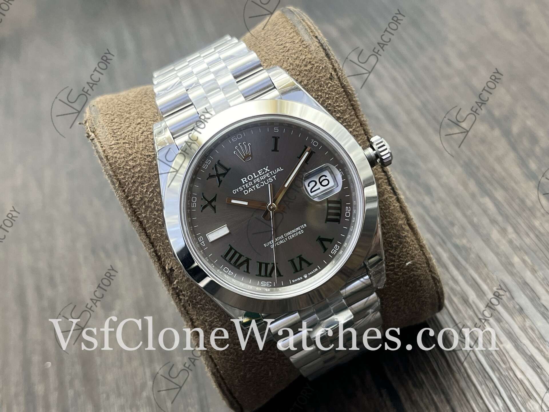 Super Clone Watches – Rolex DateJust m126300-0014 Jubilee 41MM 3235 Movement Grey Rome Dial - Image 2