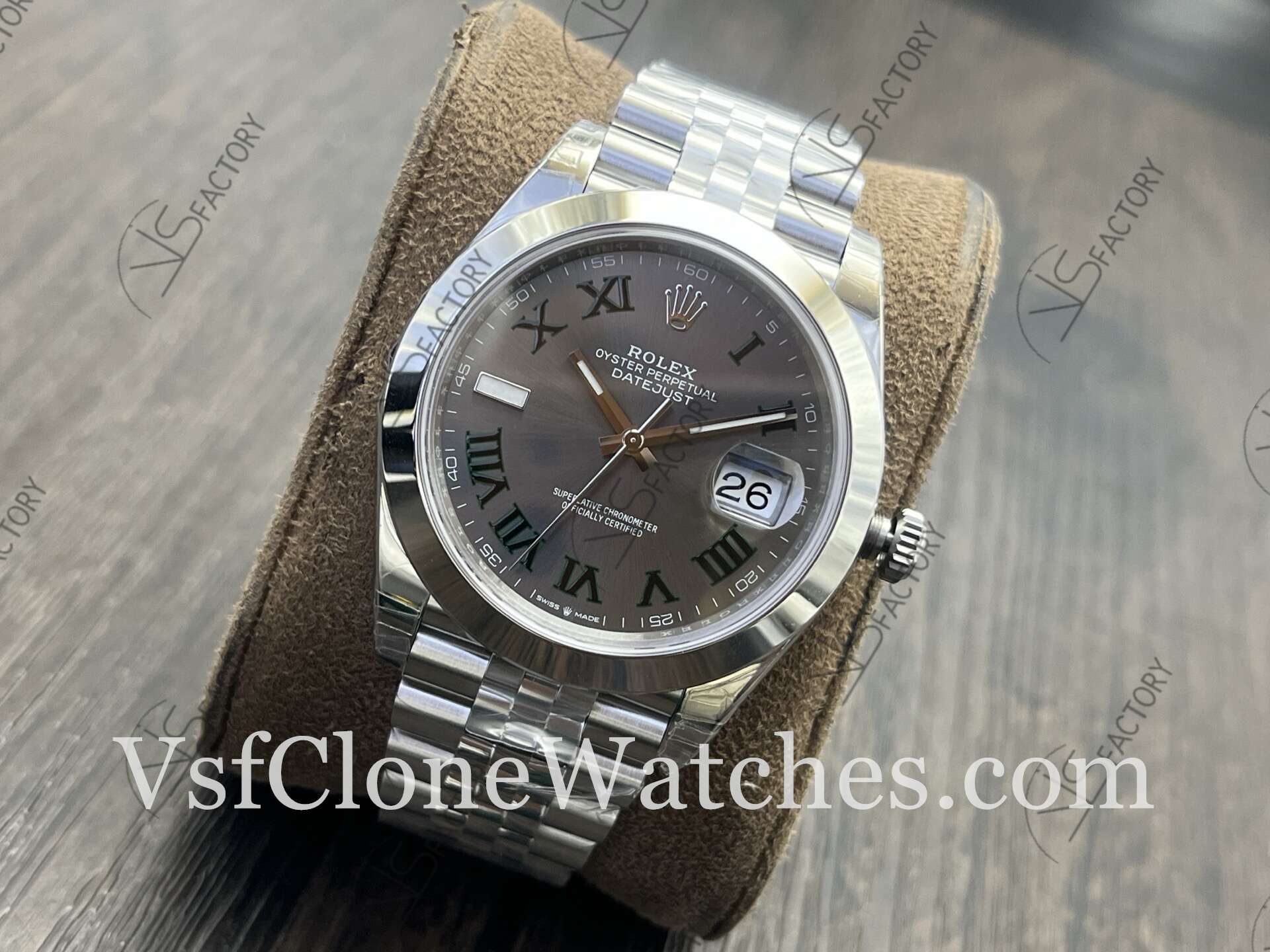 Super Clone Watches – Rolex DateJust m126300-0014 Jubilee 41MM 3235 Movement Grey Rome Dial - Image 3