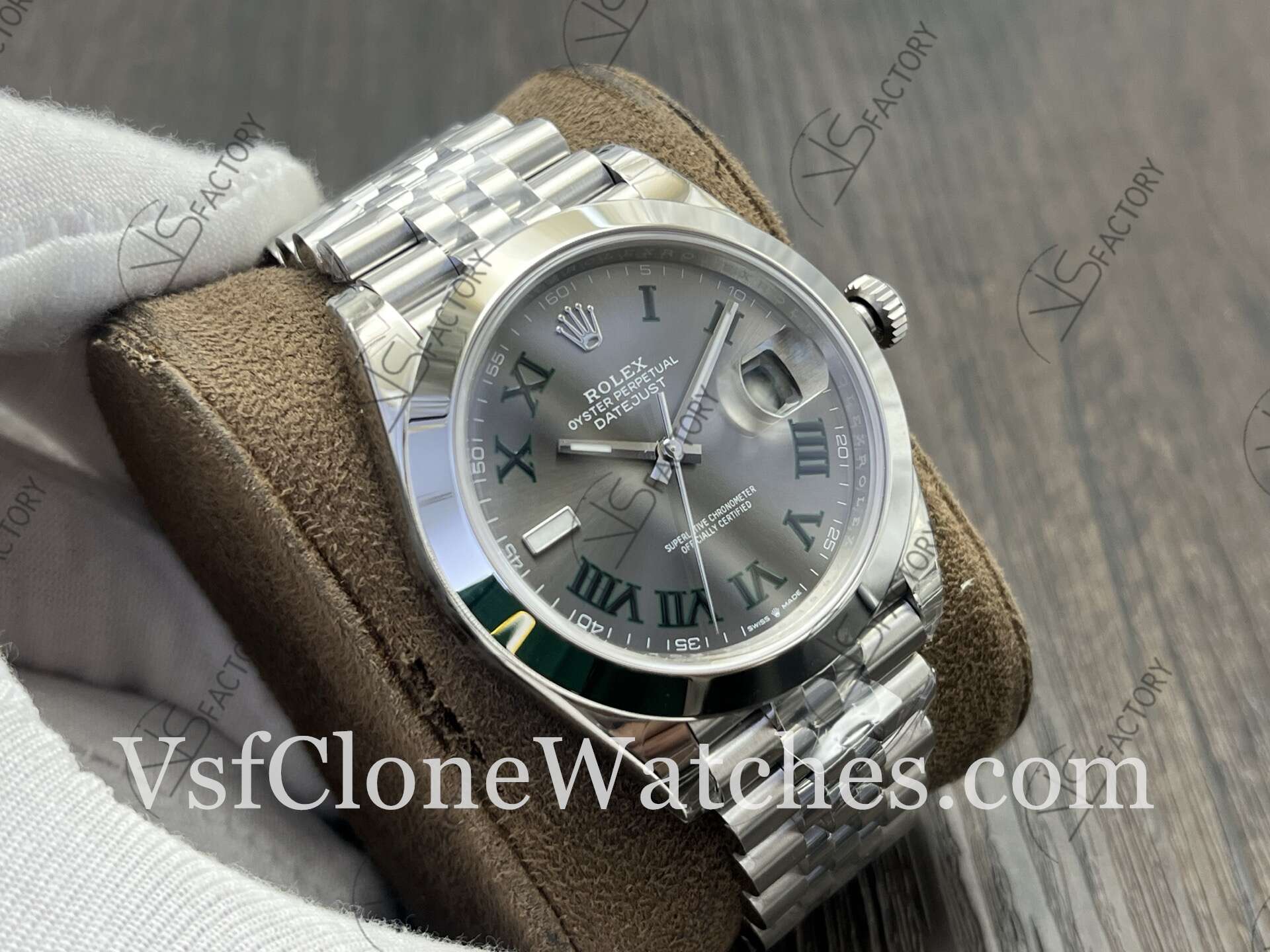 Super Clone Watches – Rolex DateJust m126300-0014 Jubilee 41MM 3235 Movement Grey Rome Dial - Image 4