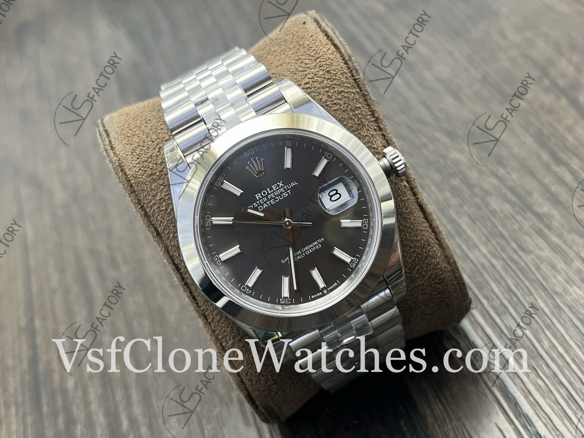 Super Clone Watches – Rolex DateJust m126300-0008 Jubilee 41MM 3235 Movement Gray Dial - Image 2