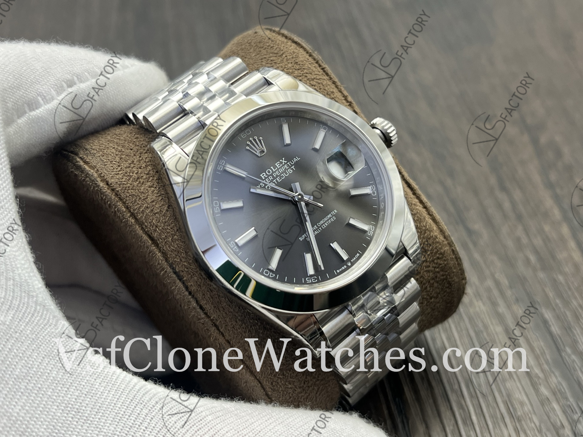 Super Clone Watches – Rolex DateJust m126300-0008 Jubilee 41MM 3235 Movement Gray Dial - Image 4