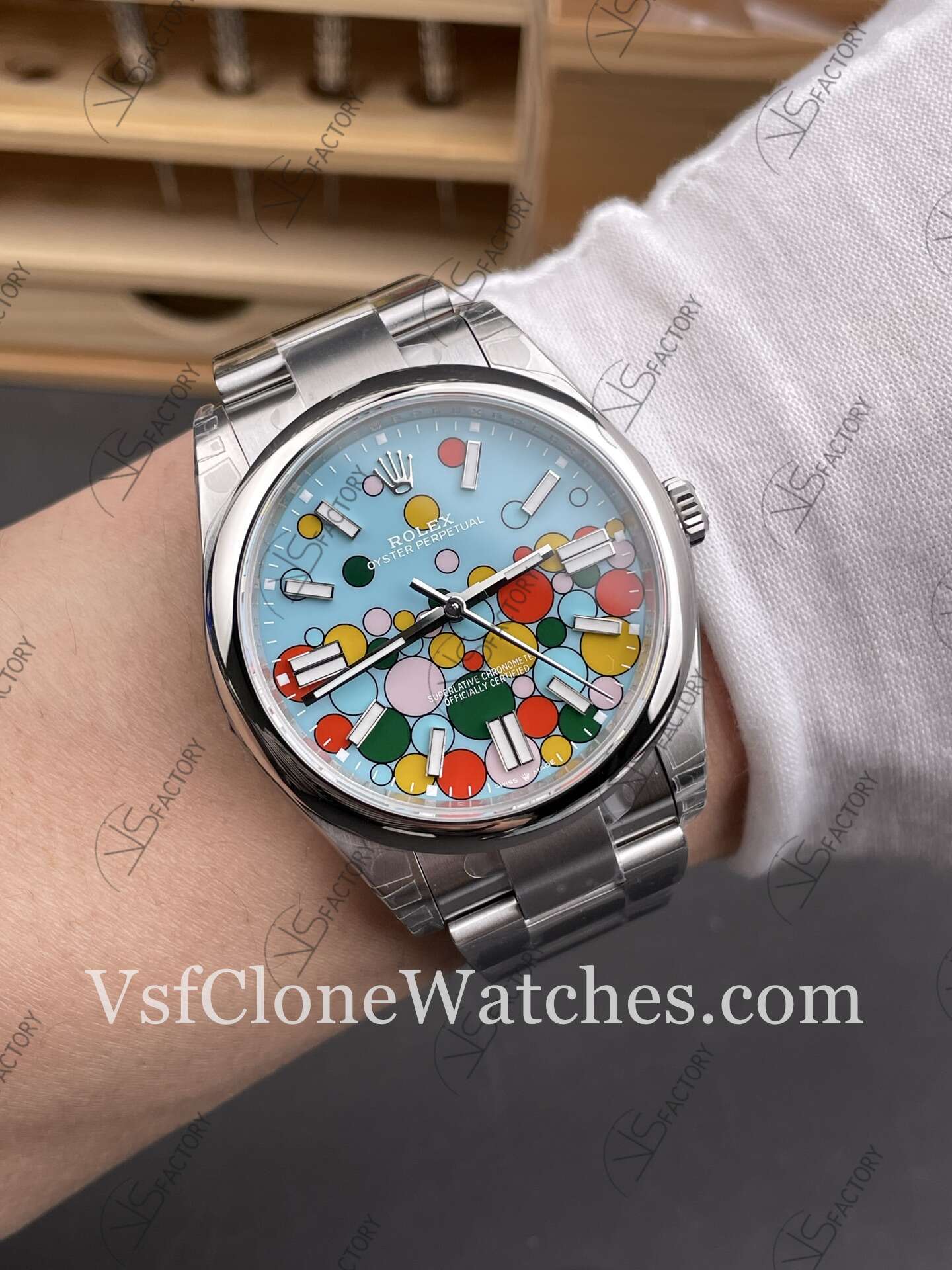 Super Clone Watches - Rolex Oyster Perpetual m124300-0008 3230 Movement 41mm Celebration Dial - Image 10