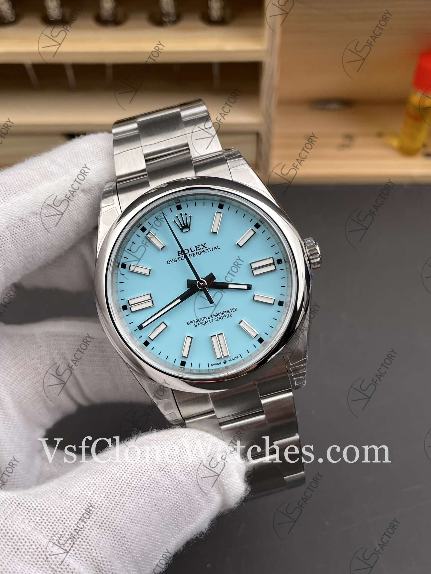 Super Clone Watches - Rolex Oyster Perpetual m124300-0006 3230 Movement 41mm Tiffany Blue Dial - Image 3
