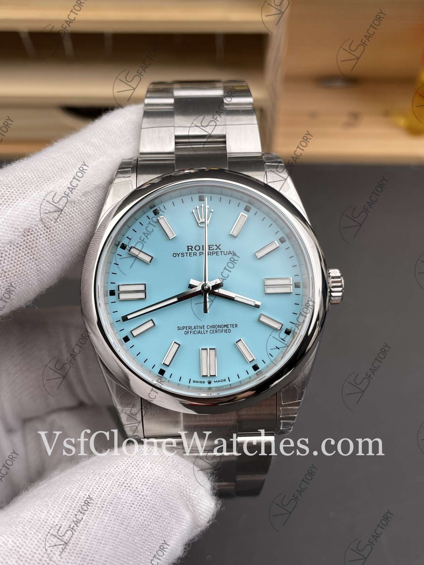 Super Clone Watches - Rolex Oyster Perpetual m124300-0006 3230 Movement 41mm Tiffany Blue Dial - Image 2