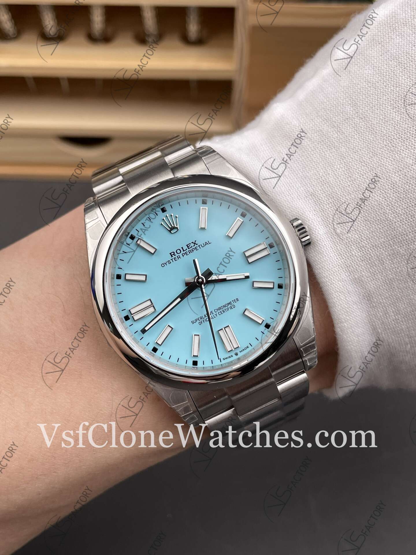 Super Clone Watches - Rolex Oyster Perpetual m124300-0006 3230 Movement 41mm Tiffany Blue Dial - Image 10