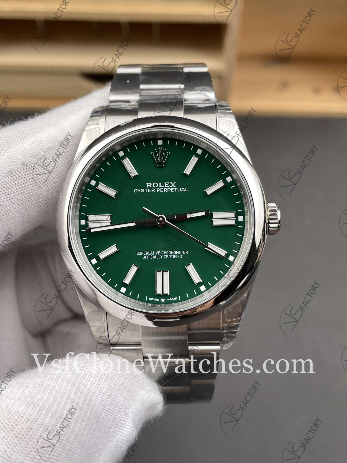 Super Clone Watches - Rolex Oyster Perpetual m124300-0005 3230 Movement 41mm Green Dial - Image 3