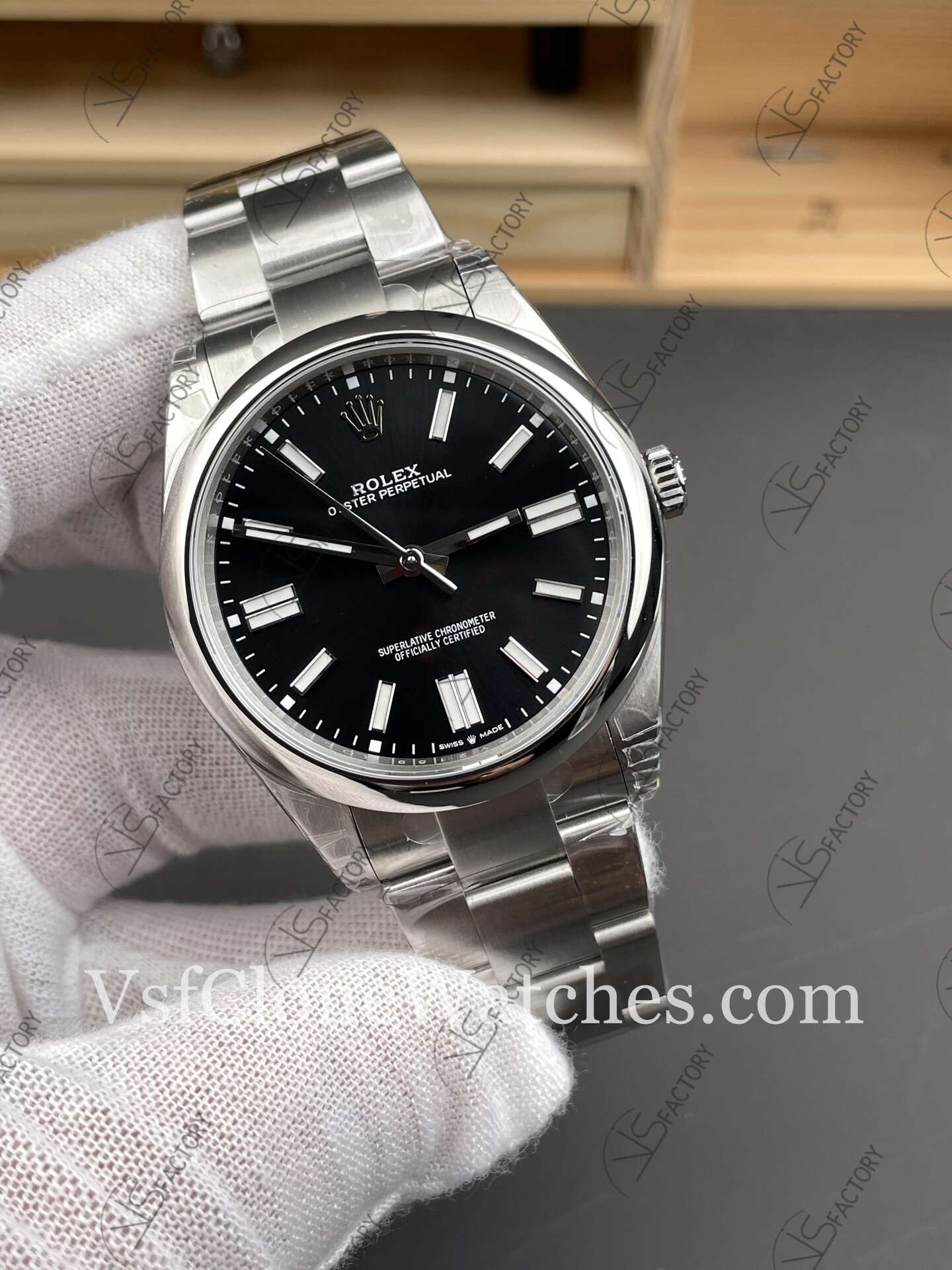 Super Clone Watches - Rolex Oyster Perpetual m124300-0002 3230 Movement 41mm Black Dial - Image 3
