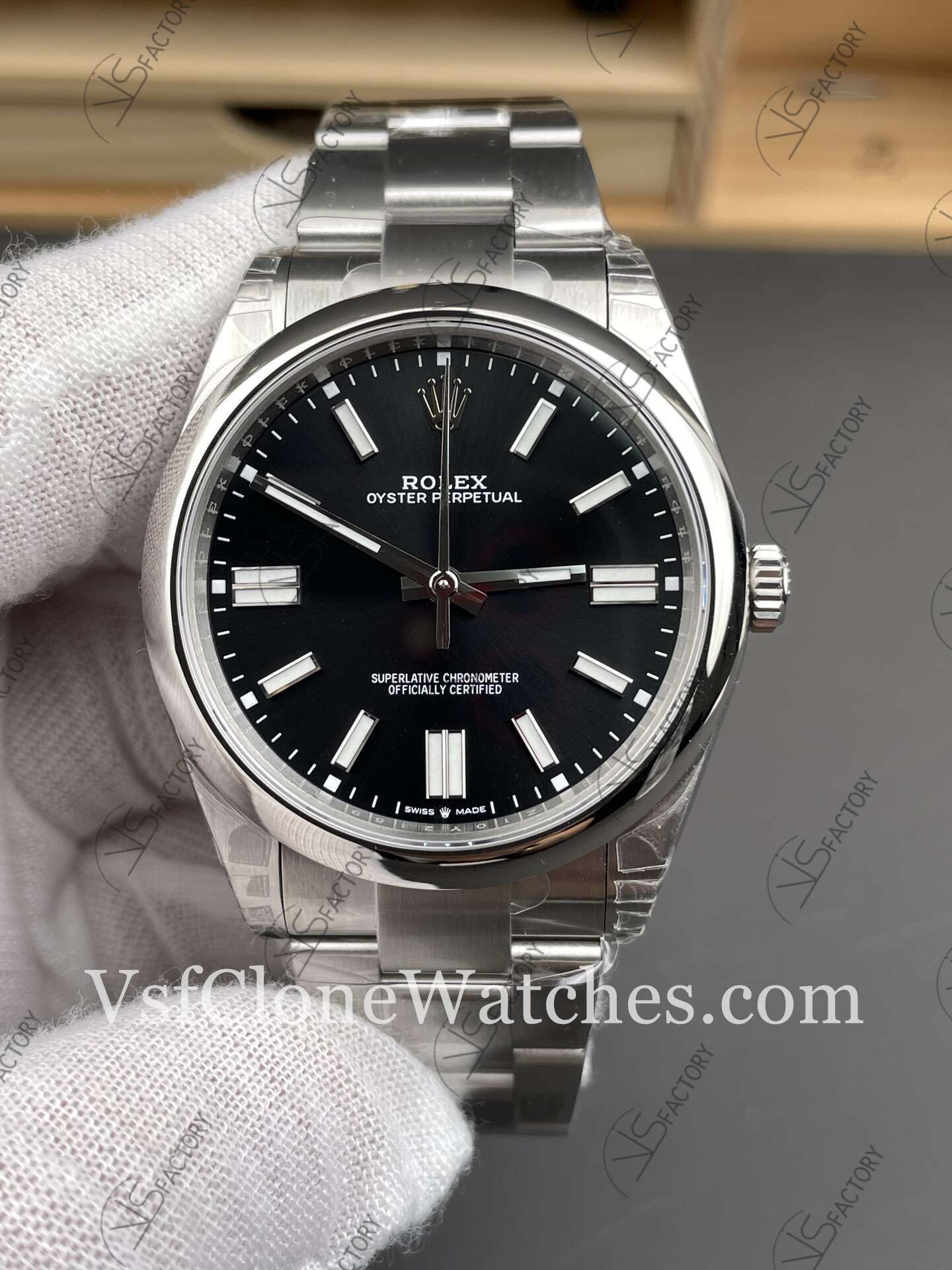 Super Clone Watches - Rolex Oyster Perpetual m124300-0002 3230 Movement 41mm Black Dial - Image 2