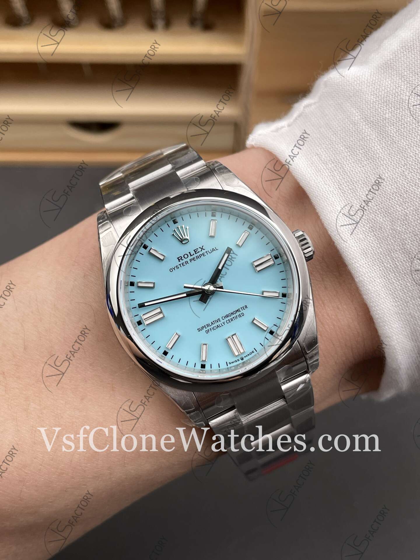 Super Clone Watches – Rolex Oyster Perpetual m126000-0006 3230 Movement 36mm Tiffany Blue Dial - Image 10