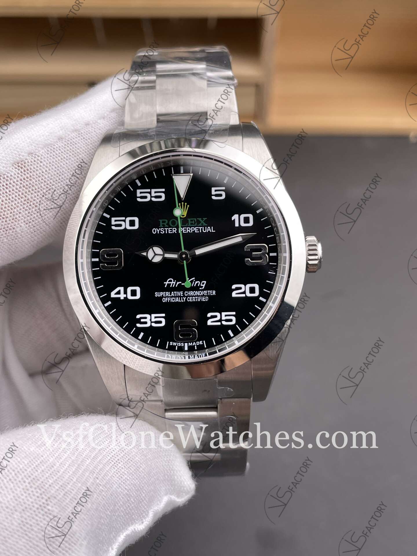 Super Clone Watches - Rolex Air king M116900-0001 3230 Movement 40mm Black Dial - Image 3
