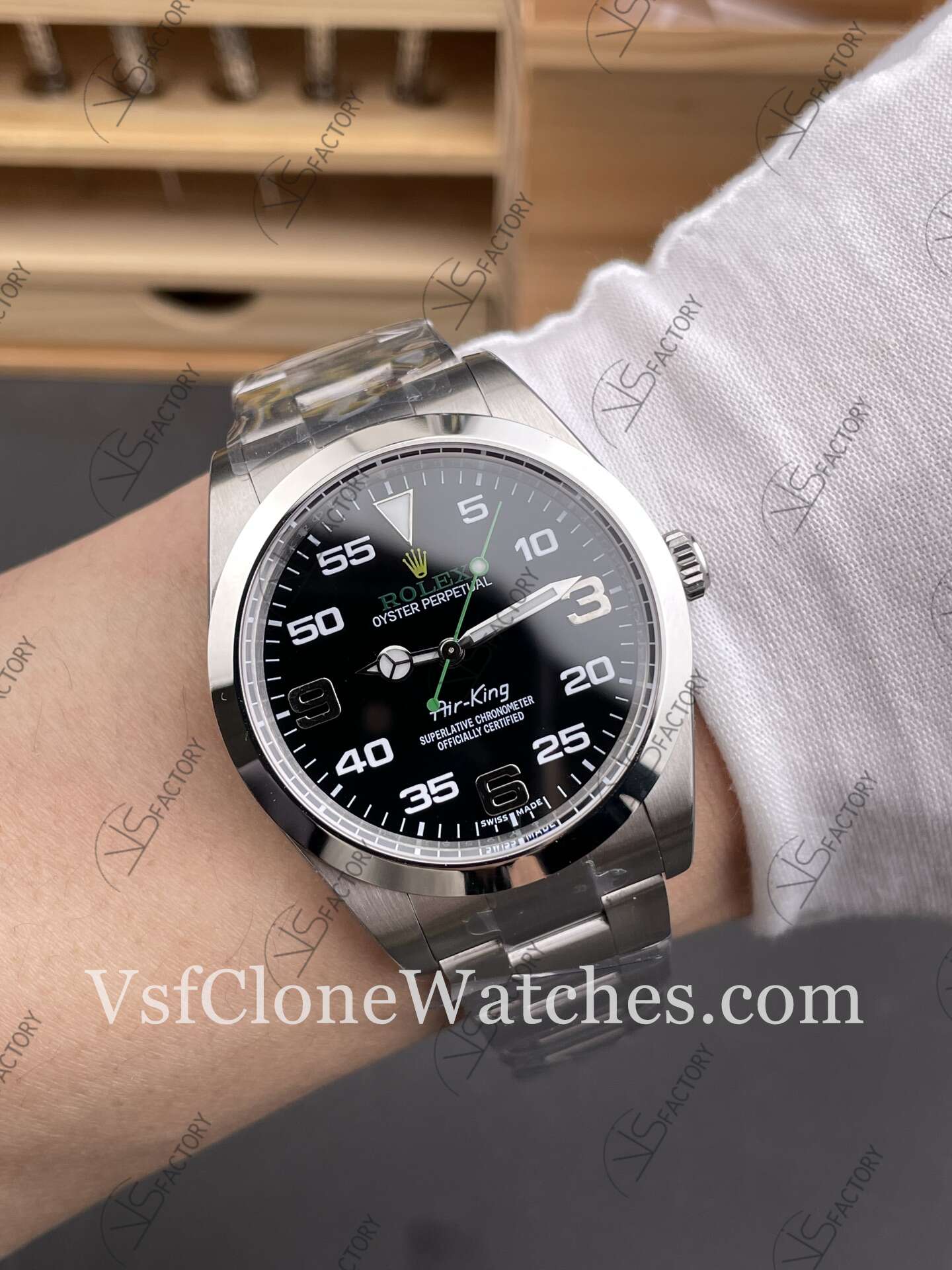 Super Clone Watches - Rolex Air king M116900-0001 3230 Movement 40mm Black Dial - Image 9