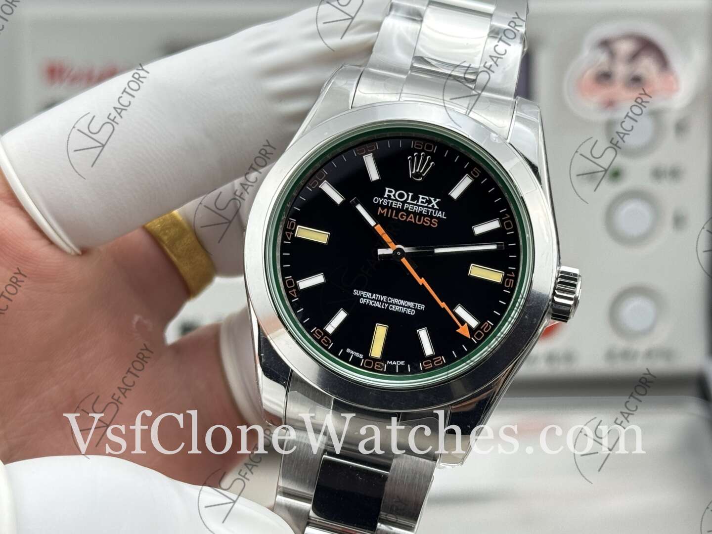 Super Clone Watches - Rolex Milgauss m116400gv-0001 3131 Movement 40mm Black Dial - Image 3