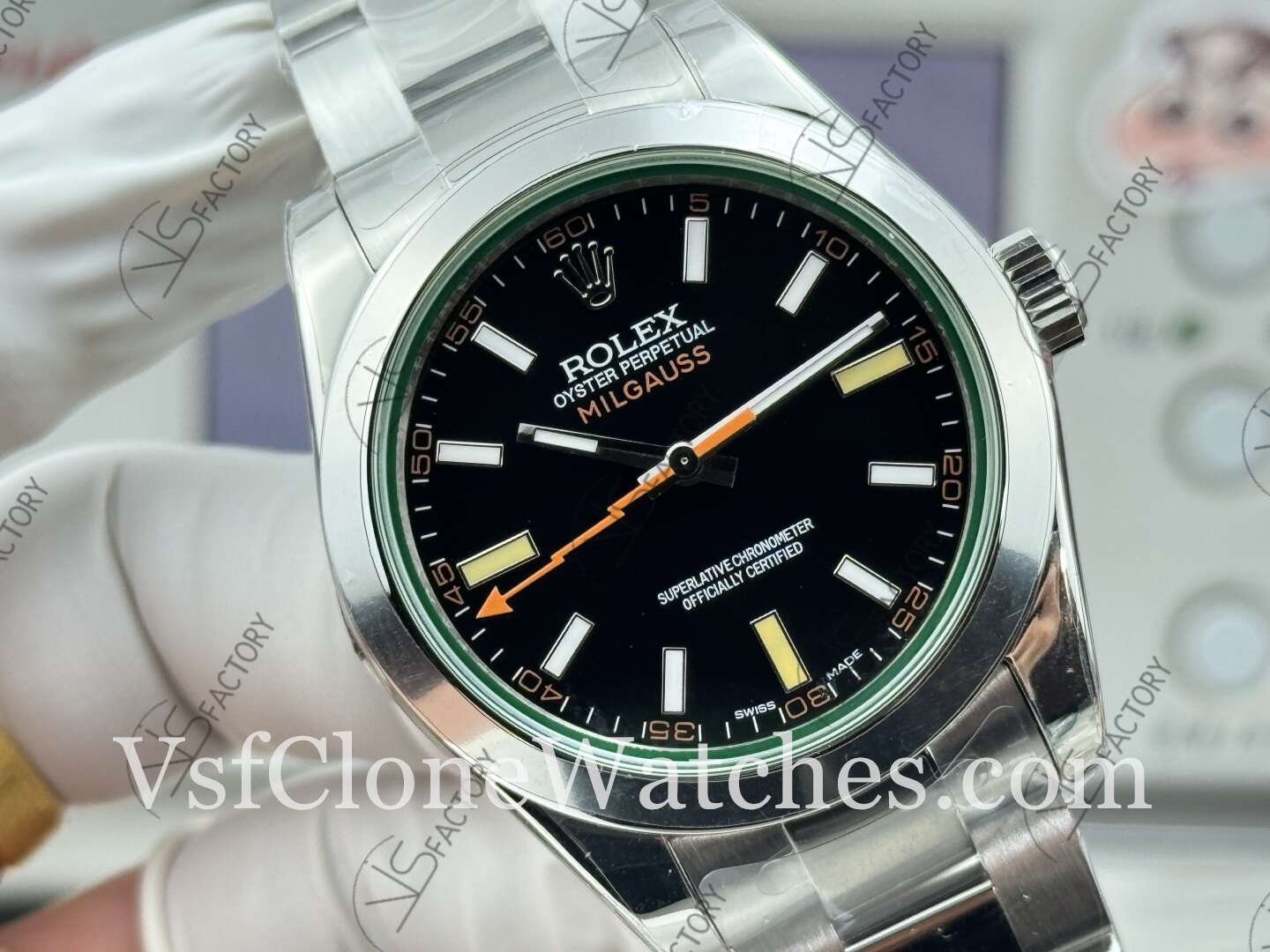 Super Clone Watches - Rolex Milgauss m116400gv-0001 3131 Movement 40mm Black Dial - Image 4