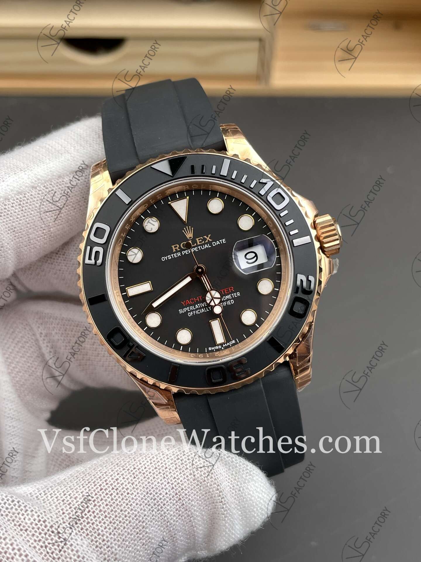 Super Clone Watches - Rolex Yacht Master m126655-0002 3235 Movement 40mm Black Dial - Image 2