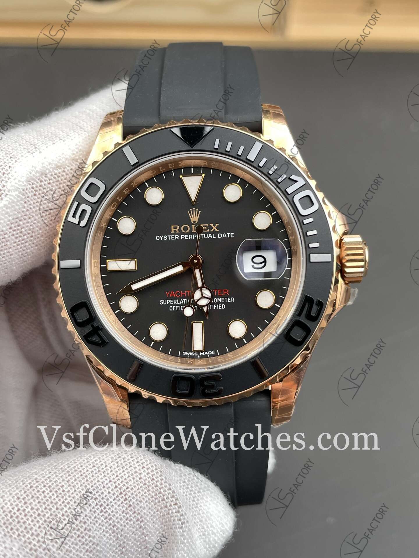 Super Clone Watches - Rolex Yacht Master m126655-0002 3235 Movement 40mm Black Dial - Image 3