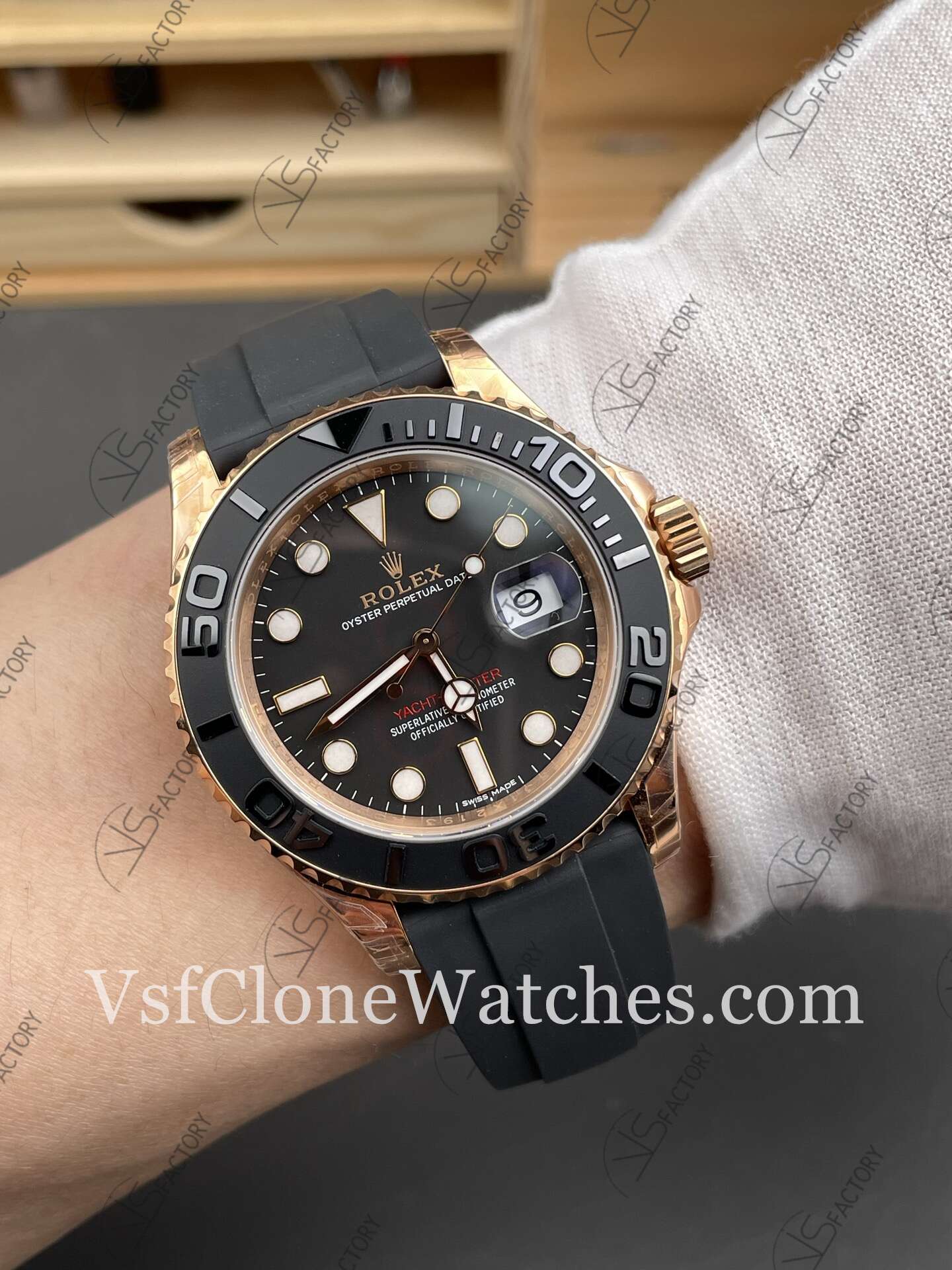 Super Clone Watches - Rolex Yacht Master m126655-0002 3235 Movement 40mm Black Dial - Image 9