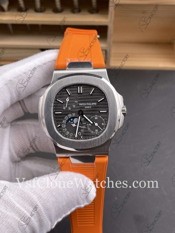 Clone Watches – Patek Philippe Nautilus 5712G-001 Orange Color Rubber Strap