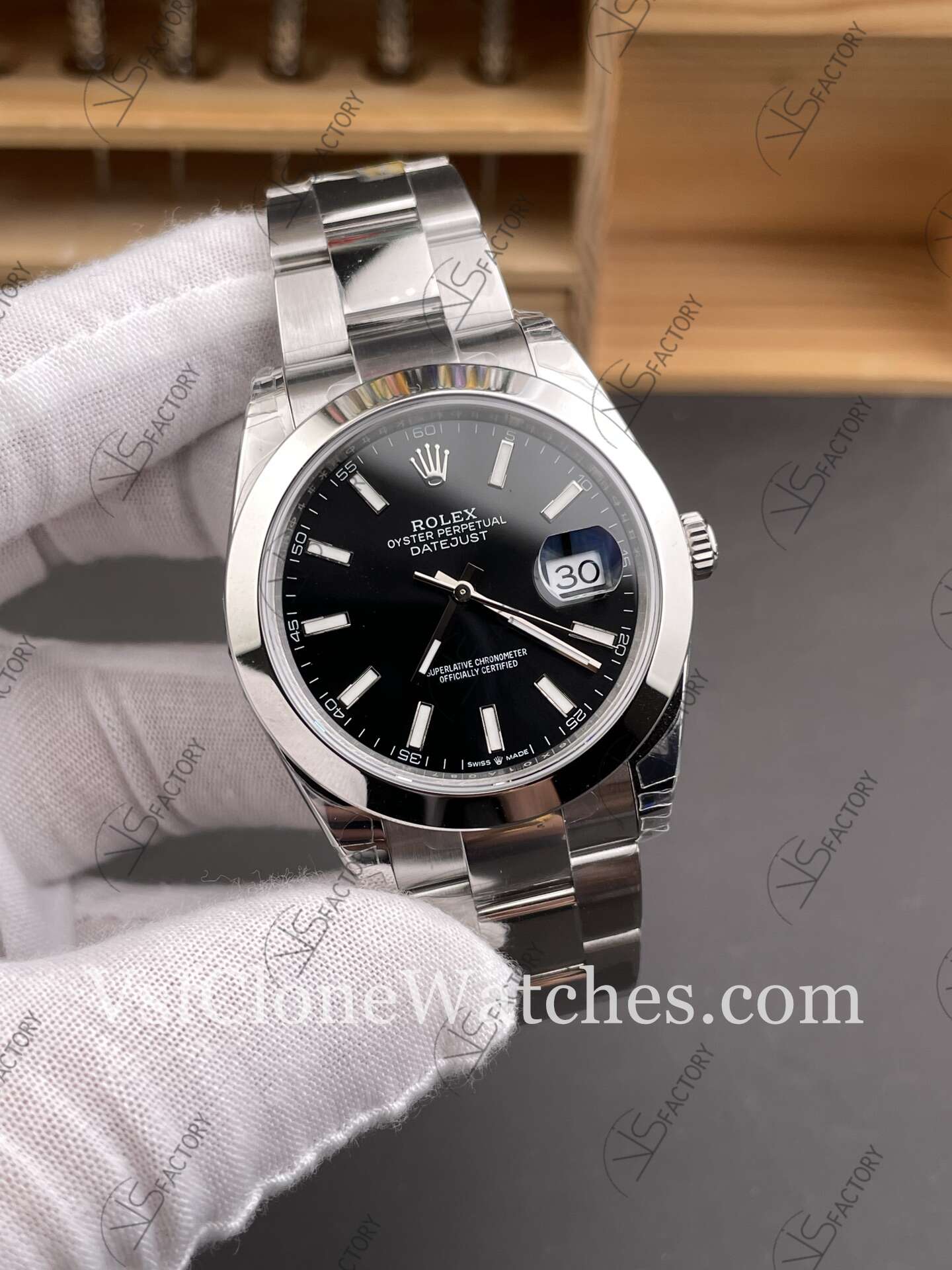 Super Clone Watches – Rolex DateJust m126300-0011 Oyster 41MM 3235 Movement Black Dial - Image 3