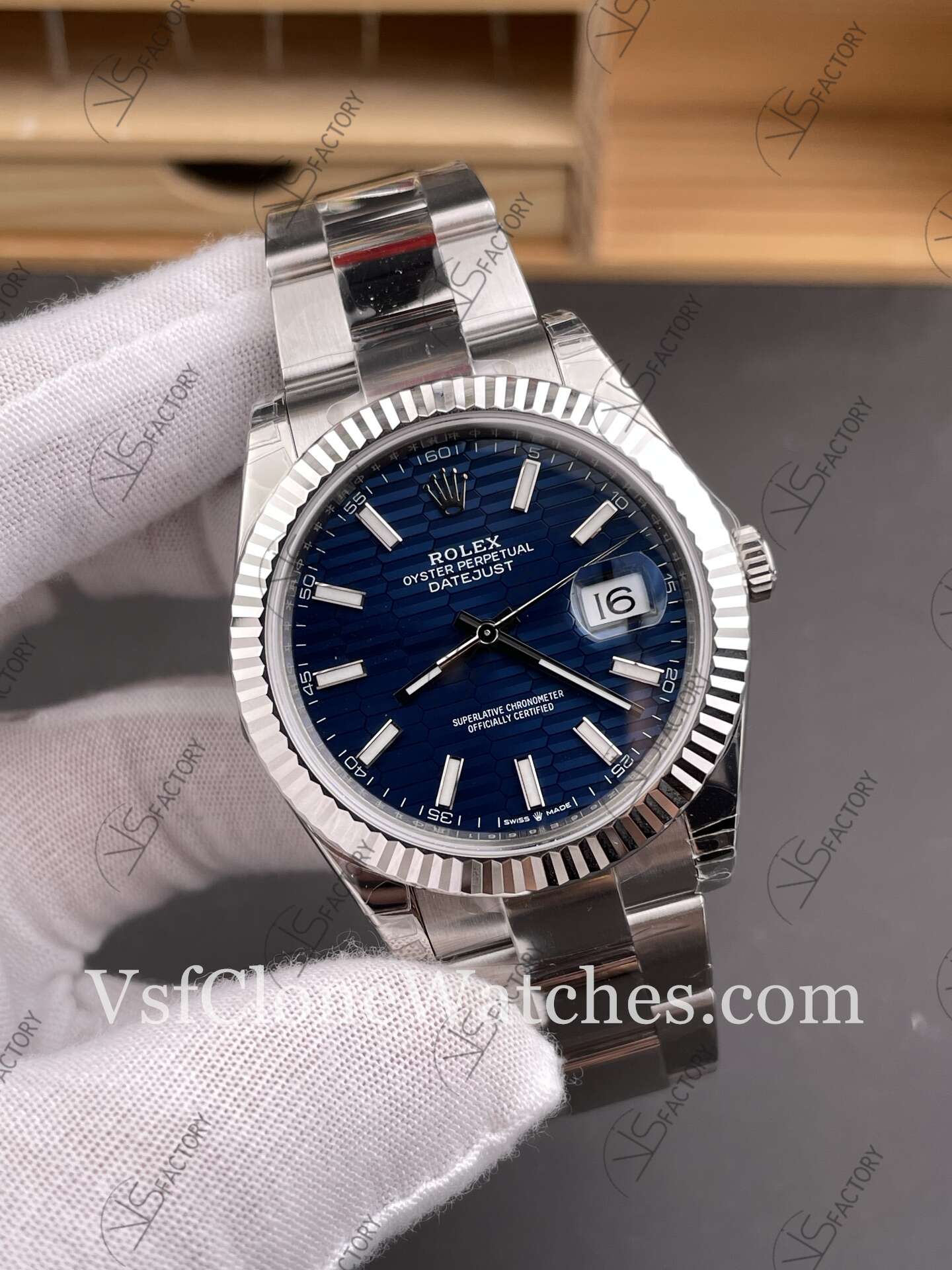 Super Clone Watches – Rolex DateJust M126334-0031 Oyster 41MM 3235 Movement Blue Fluted Dial - Image 3