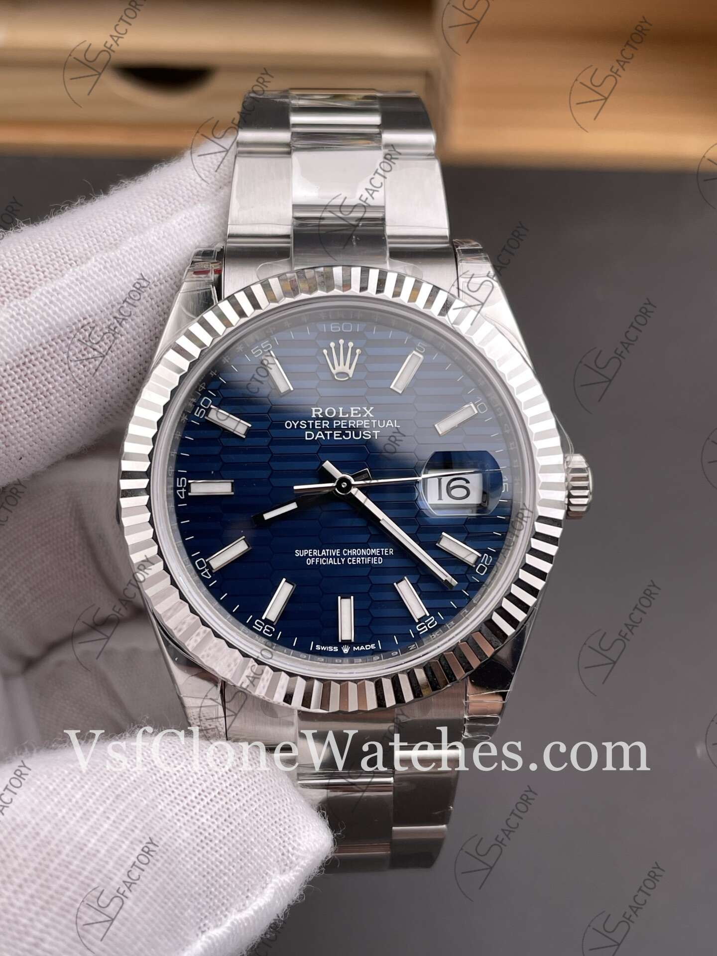Super Clone Watches – Rolex DateJust M126334-0031 Oyster 41MM 3235 Movement Blue Fluted Dial - Image 2