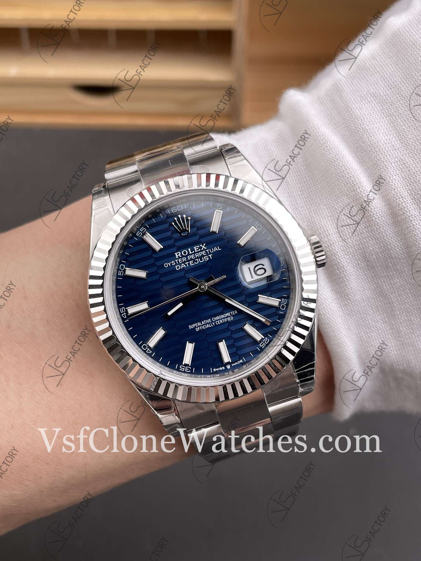 Super Clone Watches – Rolex DateJust M126334-0031 Oyster 41MM 3235 Movement Blue Fluted Dial - Image 10
