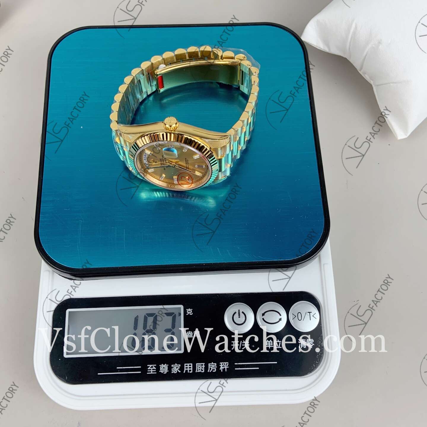 Super Clone Watches – Rolex Day Date M228238-0005 3255 Movement 40mm Gold Dial Diamond Hour Markers - Image 9