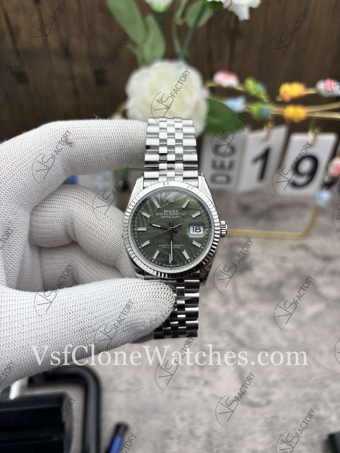 Clone Watches – Rolex DateJust M126234-0047 Palm Leaf Dial