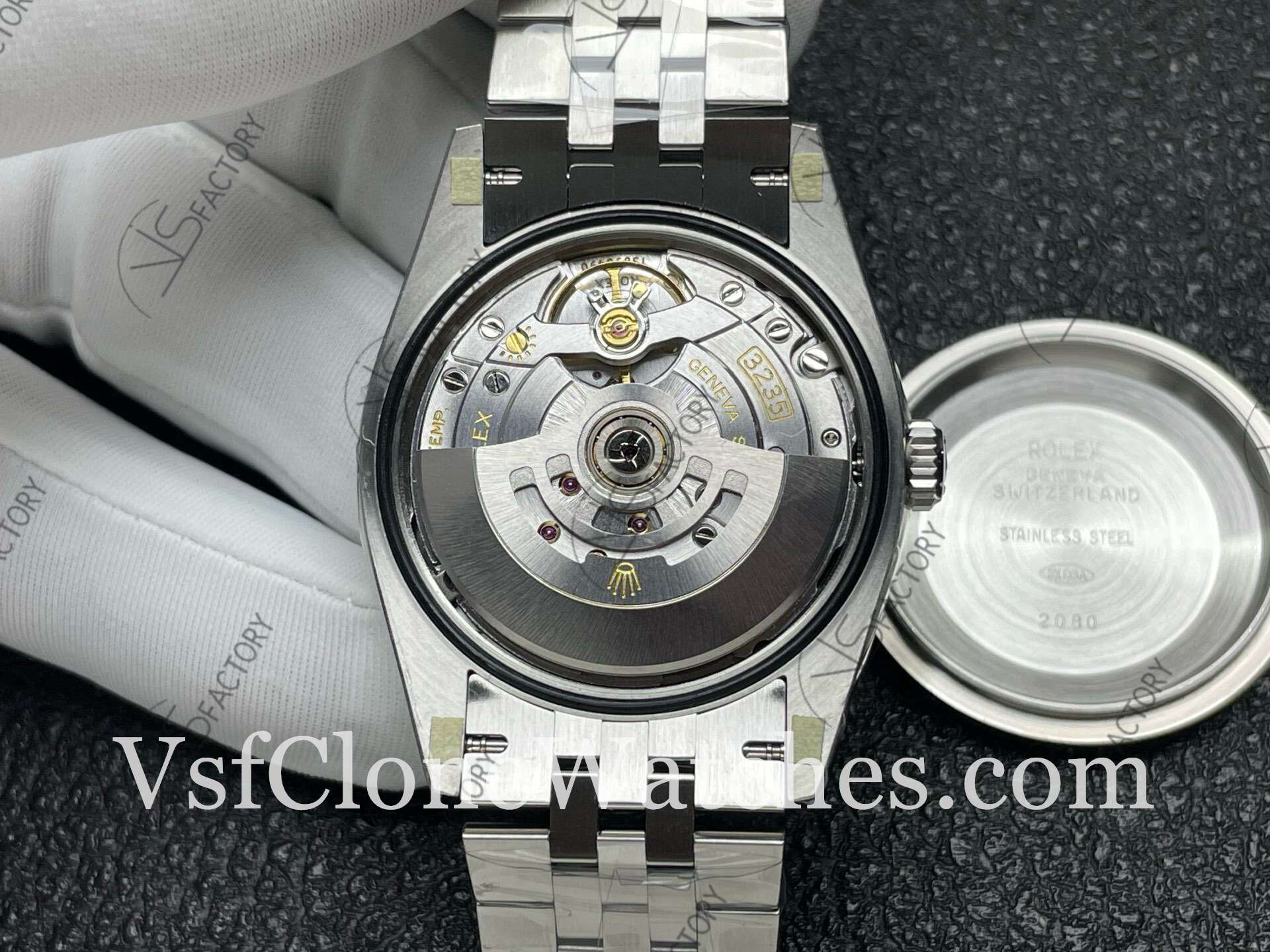Super Clone Watches – Rolex DateJust M126234-0027 Jubilee 36MM 3235 Movement Black Dial Diamond Hour Markers - Image 7